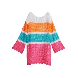 Colorful Striped Swim Coverup